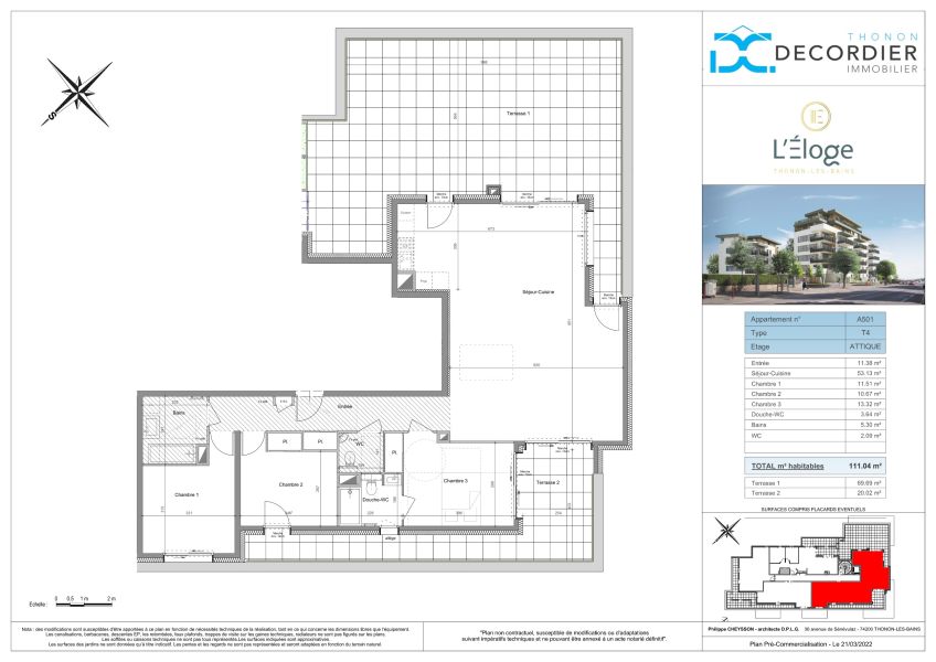 Vente Appartement Thonon-les-Bains 74200 111.04&nbsp;m²
