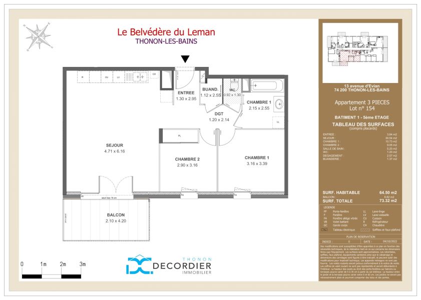 apartment 3 rooms for sale on THONON LES BAINS (74200) Sale Apartment Thonon-les-Bains 74200 64.5 m²