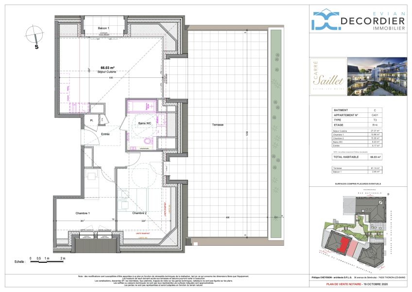 Vente Appartement Évian-les-Bains 74500 66.03 m²