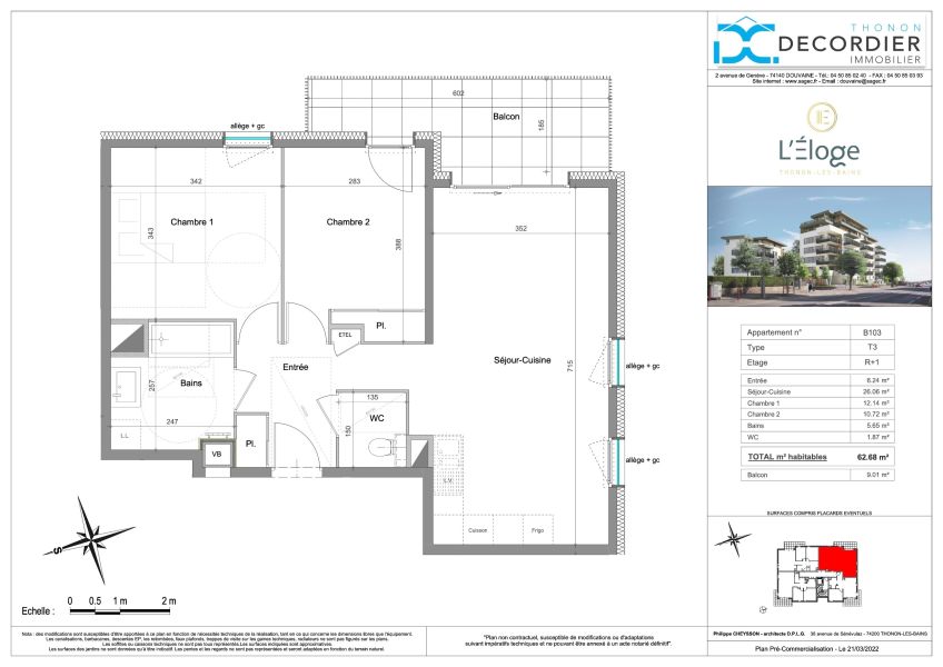 Sale Apartment Thonon-les-Bains 74200 62.68&nbsp;m²