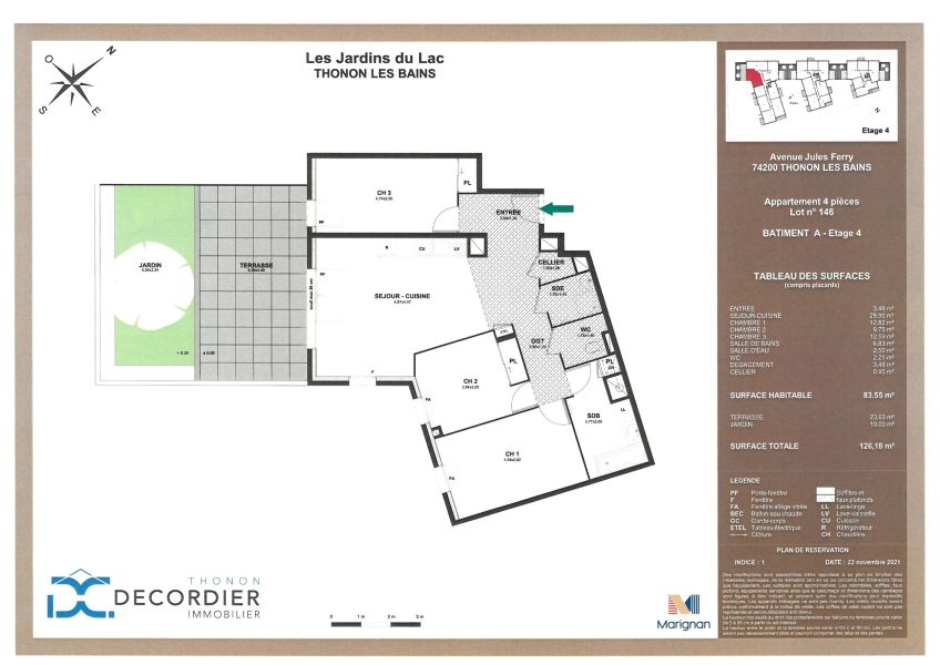 Sale Apartment Thonon-les-Bains 74200 83.54 m²