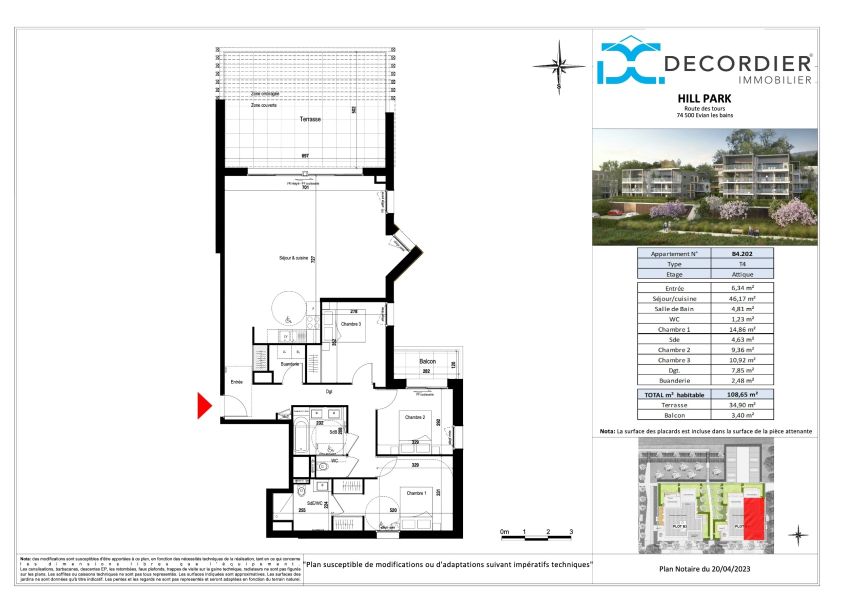 appartement 4 pièces en vente sur EVIAN LES BAINS (74500) Vente Appartement Évian-les-Bains 74500 108.65 m²