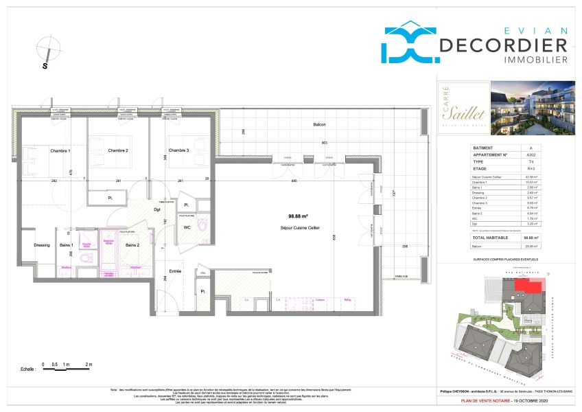 appartement 4 pièces en vente sur EVIAN LES BAINS (74500) Vente Appartement Évian-les-Bains 74500 98.88 m²