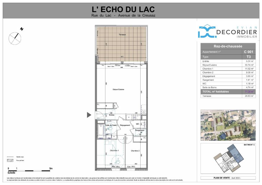 apartment 3 rooms for sale on NEUVECELLE (74500) Sale Apartment Neuvecelle 74500 71.28 m²