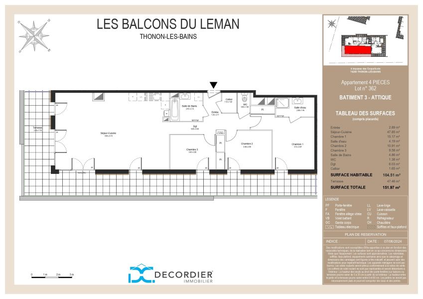 Vente Appartement Thonon-les-Bains 74200 104.51&nbsp;m²