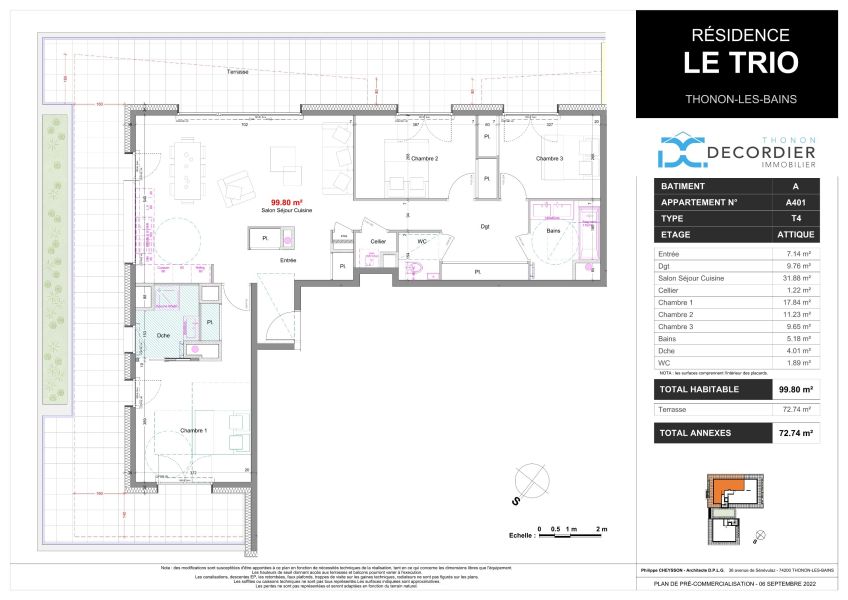 Vente Appartement Thonon-les-Bains 74200 99.37 m²