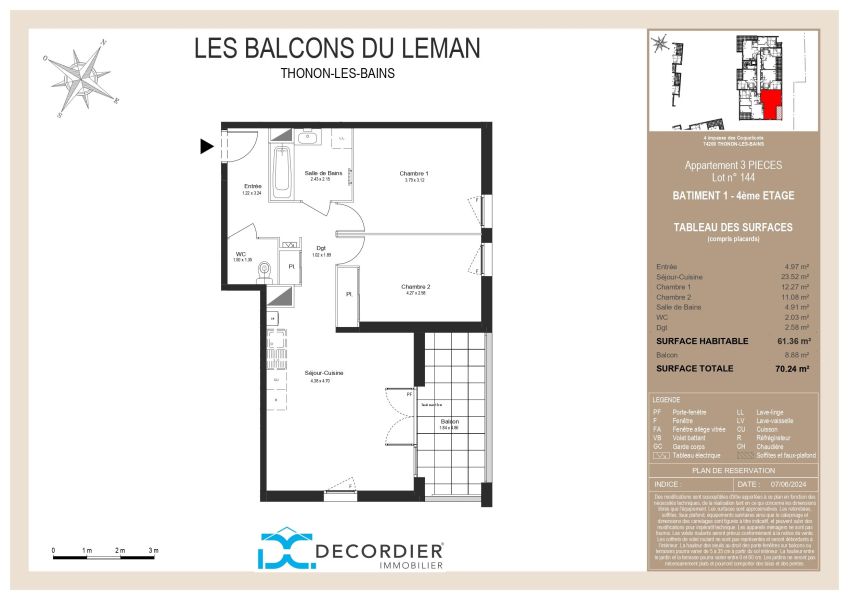 Sale Apartment Thonon-les-Bains 74200 61.36&nbsp;m²