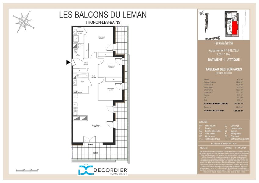 Vente Appartement Thonon-les-Bains 74200 90.97&nbsp;m²