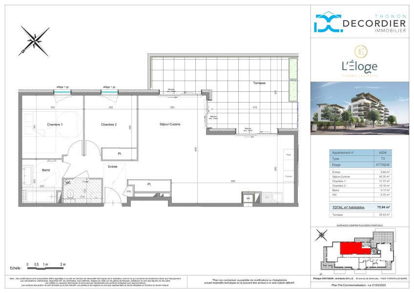 Vente Appartement Thonon-les-Bains 74200 75.94&nbsp;m²
