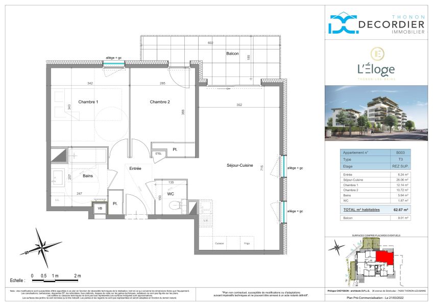 Sale Apartment Thonon-les-Bains 74200 62.67 m²