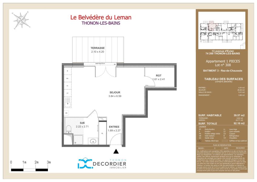 Vente Appartement Thonon-les-Bains 74200 39.57&nbsp;m²