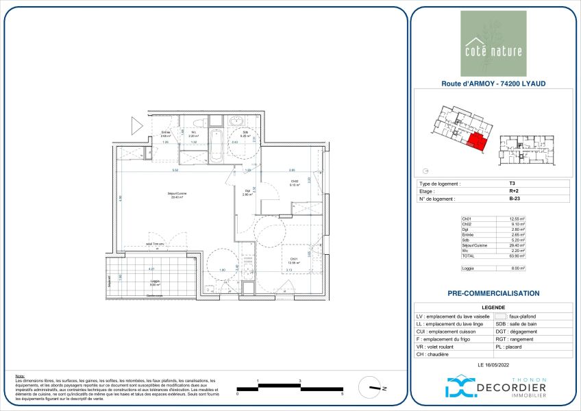 Vente Appartement Lyaud 74200 63.8 m²