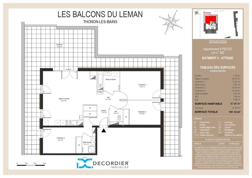 Vente Appartement Thonon-les-Bains 74200 87.05&nbsp;m²