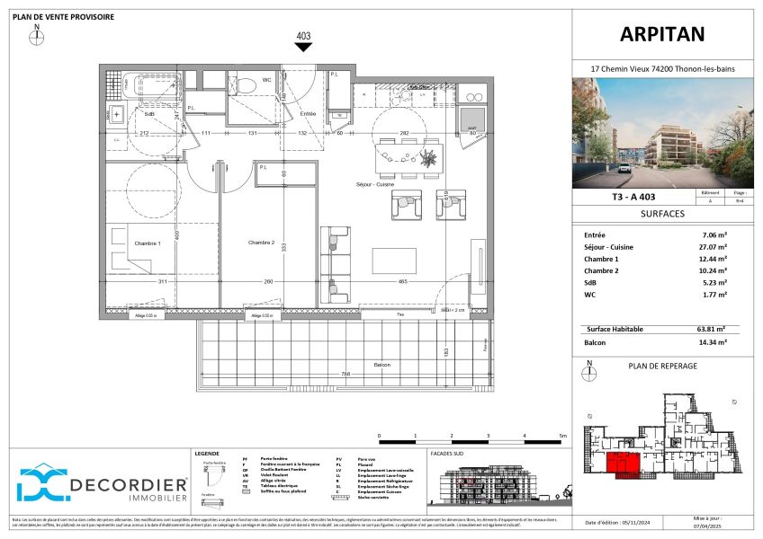 Vente Appartement Thonon-les-Bains 74200 66.63&nbsp;m²