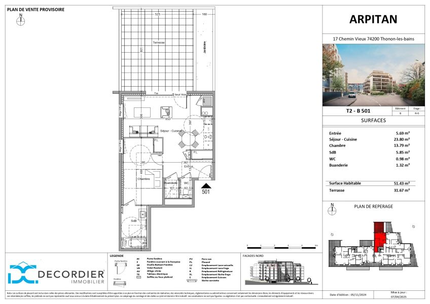 Vente Appartement Thonon-les-Bains 74200 51.43 m²