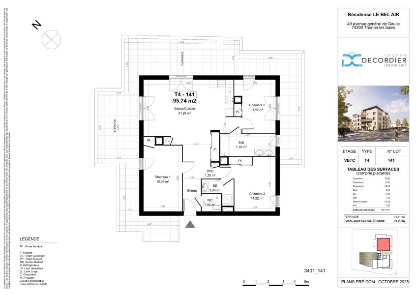 Vente Appartement Thonon-les-Bains 74200 95.74&nbsp;m²
