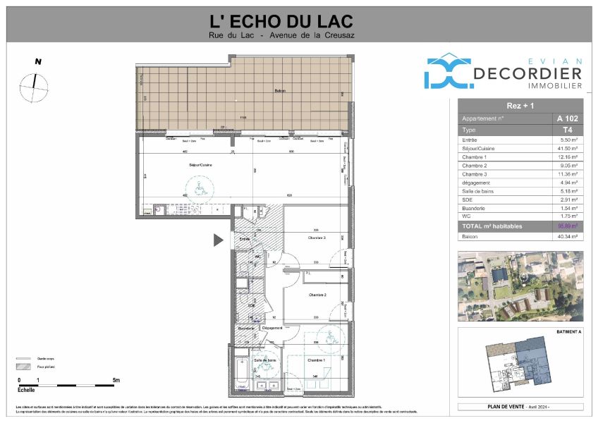 Vente Appartement Neuvecelle 74500 95&nbsp;m²