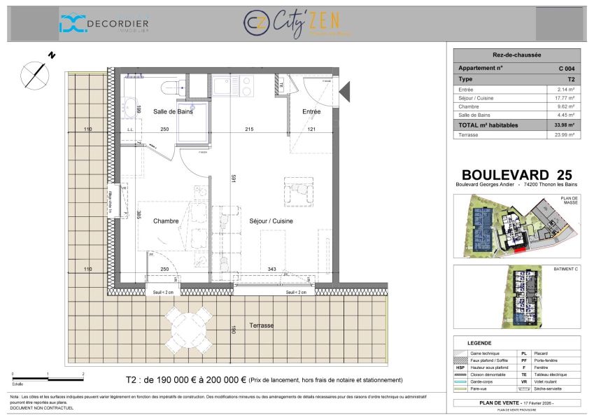 Vente Appartement Thonon-les-Bains 74200 33.98&nbsp;m²