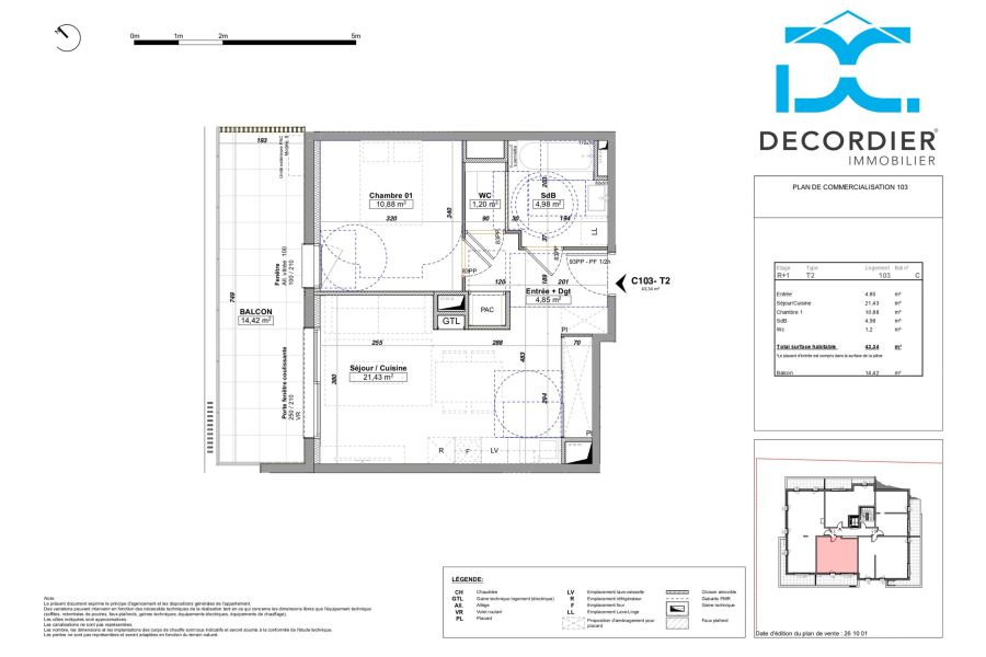 Vente Appartement Amphion-les-Bains 74500 42.93&nbsp;m²