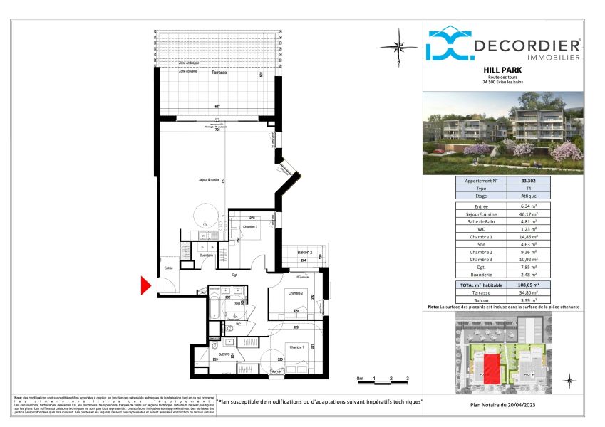 Vente Appartement Évian-les-Bains 74500 108.65&nbsp;m²